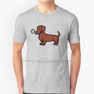 Red Smooth Dachshund Tiny Flower T Shirt 100% Pure Cotton Red Smooth Haired Dachshund Cute Dachshund