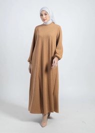 Elzatta Gamis Basic Knit Texture Dress wanita muslimah dewasa terbaru gamis bahan kaos melar