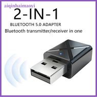 aiqinhaimaoyi High Quality BT 2 In 1 USB Bluetooth 5.0 Transmitter Receiver Mini Stereo USB Bluetooth Wireless Audio Adapter For TV PC Car Kit
