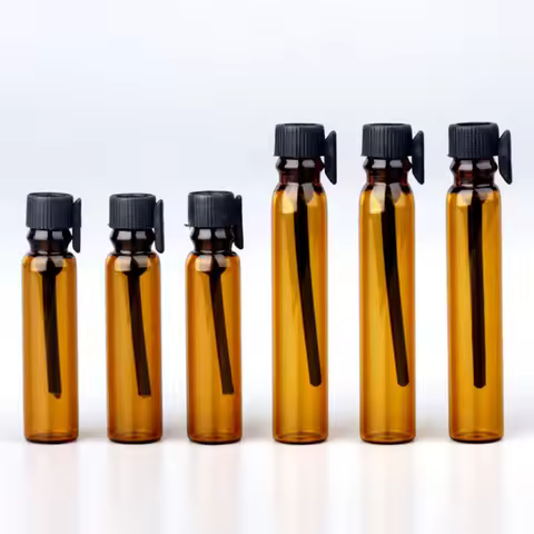 50/100/200PCS 0.5ml 1ml 2ml Perfume Sample Vial Glass Mini Perfume Bottle Empty Amber Essential oil 