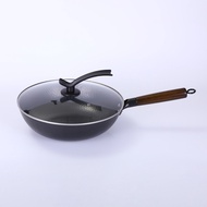 [IN STOCK]Old-Fashioned Iron Pan Uncoated Household Non-Stick Flat Frying Pan Induction Cooker Gas Stove Universal Cast Iron Wok