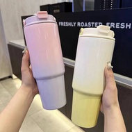 900ml Gradient Stainless Water Tumbler With Handheld Car Insulation Cup Coffee Water Tumbler