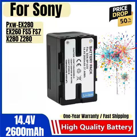 BP-U30 Battery 14.4V 2600mAh Rechargeable Batteries and Chargers for Sony Pxw-EX280 EX260 FS5 FS7 X2