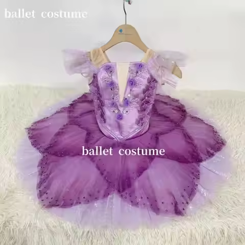 2025 New Purple Butterfly Fairy variation Professional Ballet skirt Competition tutu skirt GDC custo
