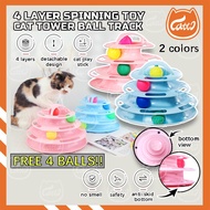 CATTO Cat Tower Ball Track 4 Layer Spinning Toy Mainan Kucing
