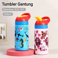 500ML CHARACTER CHILDREN'S STAINLESS TUMBLER BPA FREE CARTOON CHILDREN'S STRAW DRINKING BOTTLE TUMBL