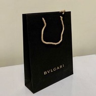 BVLGARI 寶格麗 黑底金色字 長紙袋包 購物包 小提袋 揹袋 近全新