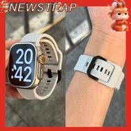 Sport Strap+Film For iWatch 44mm 40mm 45mm 41 42mm Wavy Silicone Strap ultra 49mm Bracelet Adjustabl