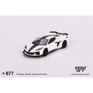 MINI GT No.677 Chevrolet Corvette Z06 2023 Arctic White MGT00677
