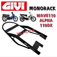 WAVE110 ALPHA DX 110 MONORACK BOX GIVI MV ADVANCE WAVE 110 ALPHA DX110 MONO RACK W110 ALPHA110 DX
