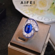 AIFEI JEWELRY Silver 925 Perempuan Whirlpool Original Adjustable Korean Sapphire Ring 純銀戒指 Women Perak Cincin For Sterling Accessories R2589