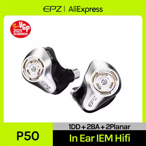 EPZ P50 1DD+2BA+2Planar Hybrid Drivers HiFi IEM 3.5/4.4 Replaceable Plug 6N Single Crystal Copper Si