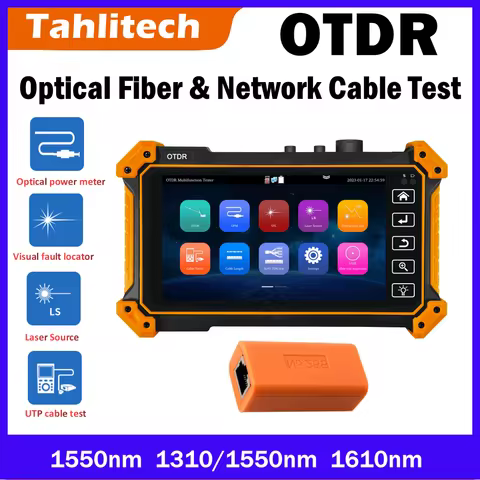 MOT-51 Fiber Reflectometer 100KM Active Fiber Live Test 1550nm 1610nm Mini OTDR Touch Screen OPM VFL