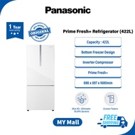 PANASONIC NR-BX421WGW 2-DOOR BOTTOM FREEZER REFRIGERATOR Fridge, Peti Sejuk, 冰箱 GLASS DOOR SERIES NR