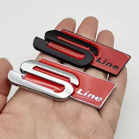 3D Metal S LINE Logo Styling Emblem Car Decal Badge For Audi Sline A1 A3 A4 A5 A7 Q2 Q5 Q7 TT SQ5 SQ