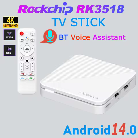 Android14.0 H96 Max RK3518 Quad Core 4K Wifi6 BT5.4 BT Voice Assistant Remote Control Game Media Pla