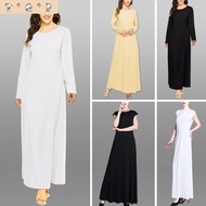 ✿TGF✿jubah muslimah dress inner long/short sleeve plain basic dress