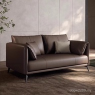 Three-Person Solid Wood Coffee Table Modern Simple Combination Casual Negotiation Genuine Leather Of