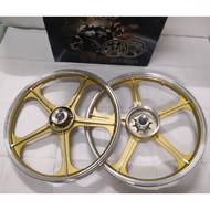 Kawa-GTO 555 Sport Rims 5Batang F-1.4x17 R-1.6x17 GTO Gold Black Sports Rims