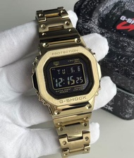 【全新行貨】G-SHOCK B5000系列 金屬進化小金塊 復古反顯 太陽能機芯 不鏽鋼錶帶 日韓錶 男女同款 金色錶盤