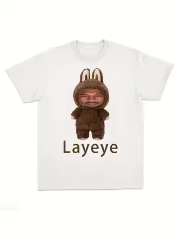 Funny Kanye Face Parody T-Shirt – Layeye Graphic Novelty Tee featuring an Iconic Kanye Design – Unis