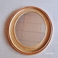 KAYU Oval Rattan Mirror - Wall Mirror, Oval Mirror, Natural Wood Accent Mirror