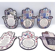 ArancioneandQ Hamsa Good Luck Home Blessing Oriental Blue Evil Eye Protection Amulet Hand Wall Hangi
