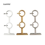 [Xastpz1] Double Curtain Rod Holder Drapery Hook with Screws Closet Rod Support Curtain Rod Support Wall Holder for Living Room