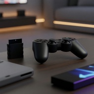 PS2/PS1 Wireless Gamepad with Dual-Vibration, Compatible with Playstation 2 and PC  Pad Permainan Ta