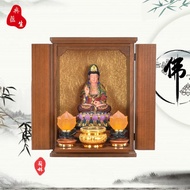 Q-8/Solid Wood Buddha Cabinet Altar Buddha Lucky Household God of Wealth Cabinet Guanyin Cabinet Alt