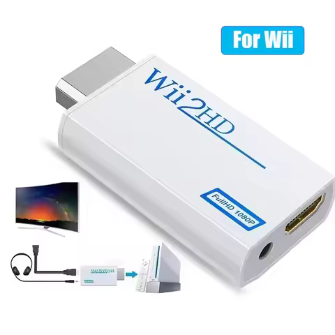 For WII to HDMI Converter Full HD 1080P WII to HDMI Wii 2 HDTV Converter Adapter with 3.5mm Audio fo