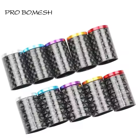 PROBOMESH 5pcs 3K Woven Carbon 4axis Woven Carbon Fishing Reel Seat Decorative Trim Part DIY Fishing