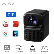 Wanbo TT Projector 1080P Netflix Portable Mini 4K Dolby Home Theater Auto Focus 650ANSI with 5G WiFi