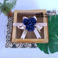 ( R25) GOLD CARVED TRANSPARENT SMOKE BASKET 20x20cm 25x25cm 30x30cm (Part 1) | Delivery BOX | FOOD B