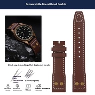 100% Compatible🍍 Vintage Bronze Rivet Genuine Leather Watch Strap For IWC Pilot‘s Series IW326802 IW
