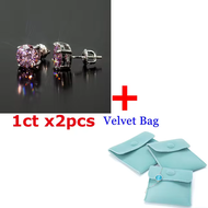 DJMAX Rare Pink 1ct Moissanite Stud Earring for Women Top Quality Original 925 Sterling Silver Ladys