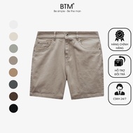 BTM Five Pocket Denim Men's Shorts - Thick Washed Soft Khaki Jeans Regular Form - 5.593