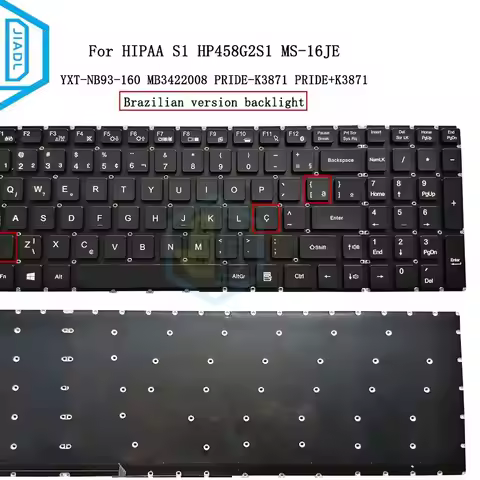New BR Brazilian Backlit Laptop Replacement Keyboard for MB3422008 YXT-NB93-160 TOPOSH P165 PRIDE-K3