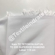 ( per 1 roll ) kain katun jepang putih polos tebal TC 220 DIAMOND gulung gulungan lebar 115 cm isi 5