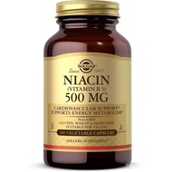 Solgar Niacin (Vitamin B3) 500 mg, 100 Vegetable Capsules - Energy Metabolism -, Vegan, Gluten Free,