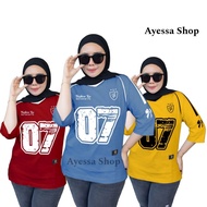 WOMEN'S OVERSIZED BASEBALL T-SHIRT 7/8 SLEEVE JERSEY T-SHIRT OVERSIZED WOMEN'S BASEBALL TOP