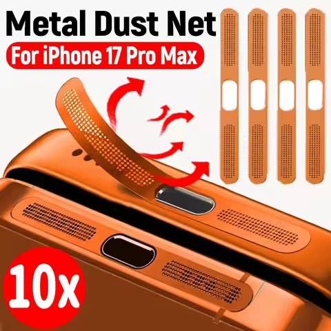 Orange Metal Dustproof Net Cellphone Earpiece Speaker Hole Anti-dust Mesh for IPhone 17/17 Pro/17 Pr