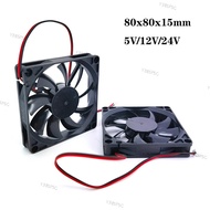 DC 5V 12V 24V 8015 8cm 80mm fan 80x80x15mm 2pin xh 2.54 cooling fan sleeve for router chassis power 