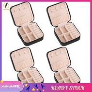 [xinhuan75l.] Mini Jewelry Box PU Leather Portable Travel Jewelry Storage Box Ring Earring Necklace 
