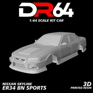 Car Kit 1/64 scale Nissan Skyline ER 34 BN Sports / Hotwheel Skyline ER 34 / Resin Car Kit