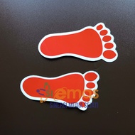 MERAH Red Footprint Sticker | Walking Sign Sticker Stepping | Floor Stair Footprint Stickers