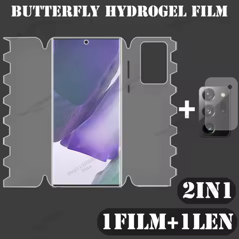 2IN1 Full Cover Butterfly Hydrogel Film for Samsung Galaxy Note 20 Ultra Note 10 Plus Camera Cover F
