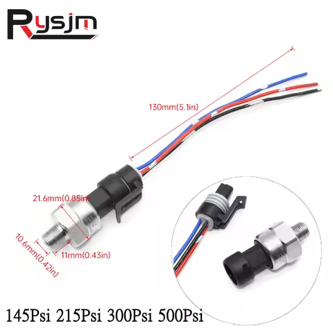145Psi 215Psi 300Psi 500Psi DC5V 1/8NPT Pressure Sensor Transmitter Pressure Transducer Oil Fuel Air
