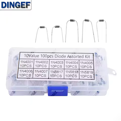 100PCS 10 Values Rectifier Diode Assorted Kit 1N4001 1N4002 1N4003 1N4004 1N4005 1N4006 1N4007 1N581