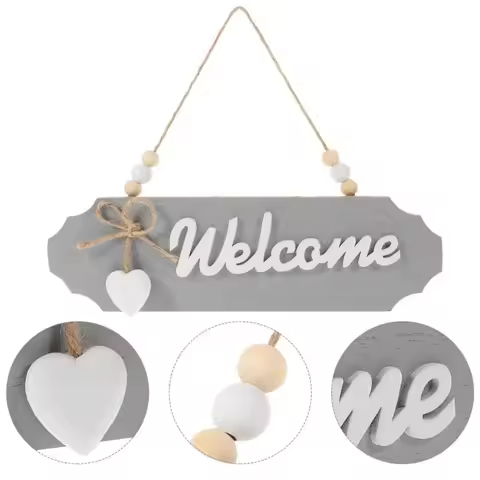 1pc Welcome Sign For Wall Wood Welcome Sign Home Decor English Letter Design Wall Sign Decor Holiday